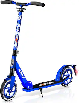 Hurtle - HURTSBU.5 Lightweight Foldable Kick Scooter, Adjustable Handlebar, High Impact Wheels - Blue