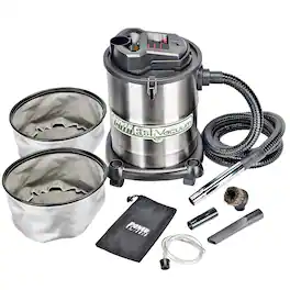 PowerSmith - Deluxe Ash Vacuum Cleaner, 4 Gallon Capacity, 10 Amp, Metal Canister, Pellet Hose, Accessory Pack, 16 ft Cord - Multicolor