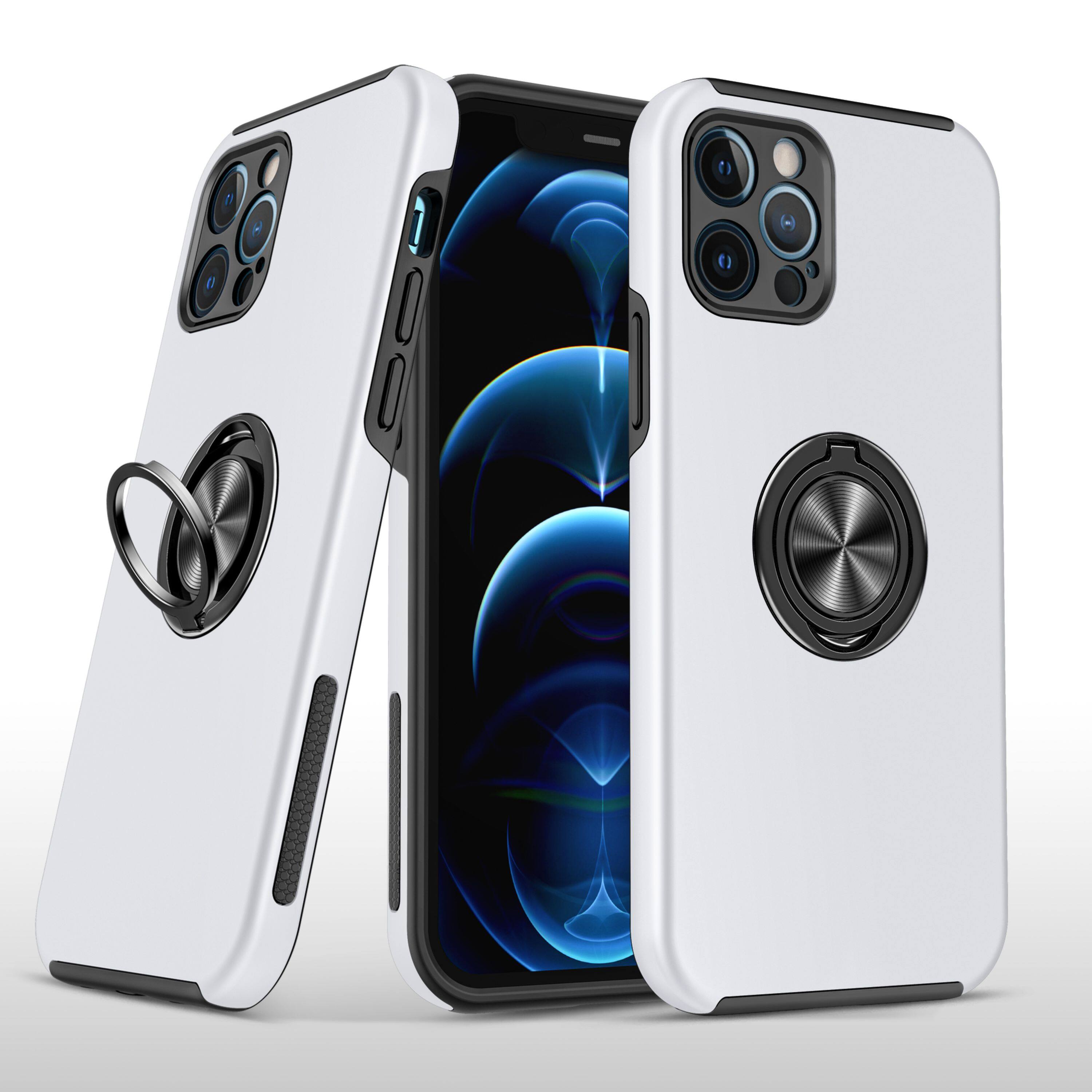 Kitcheniva - Rubberized Dual Layer Magnetic Ring Stand Case For iPhone 14 Pro Max - Silver price history on PriceWatchPro
