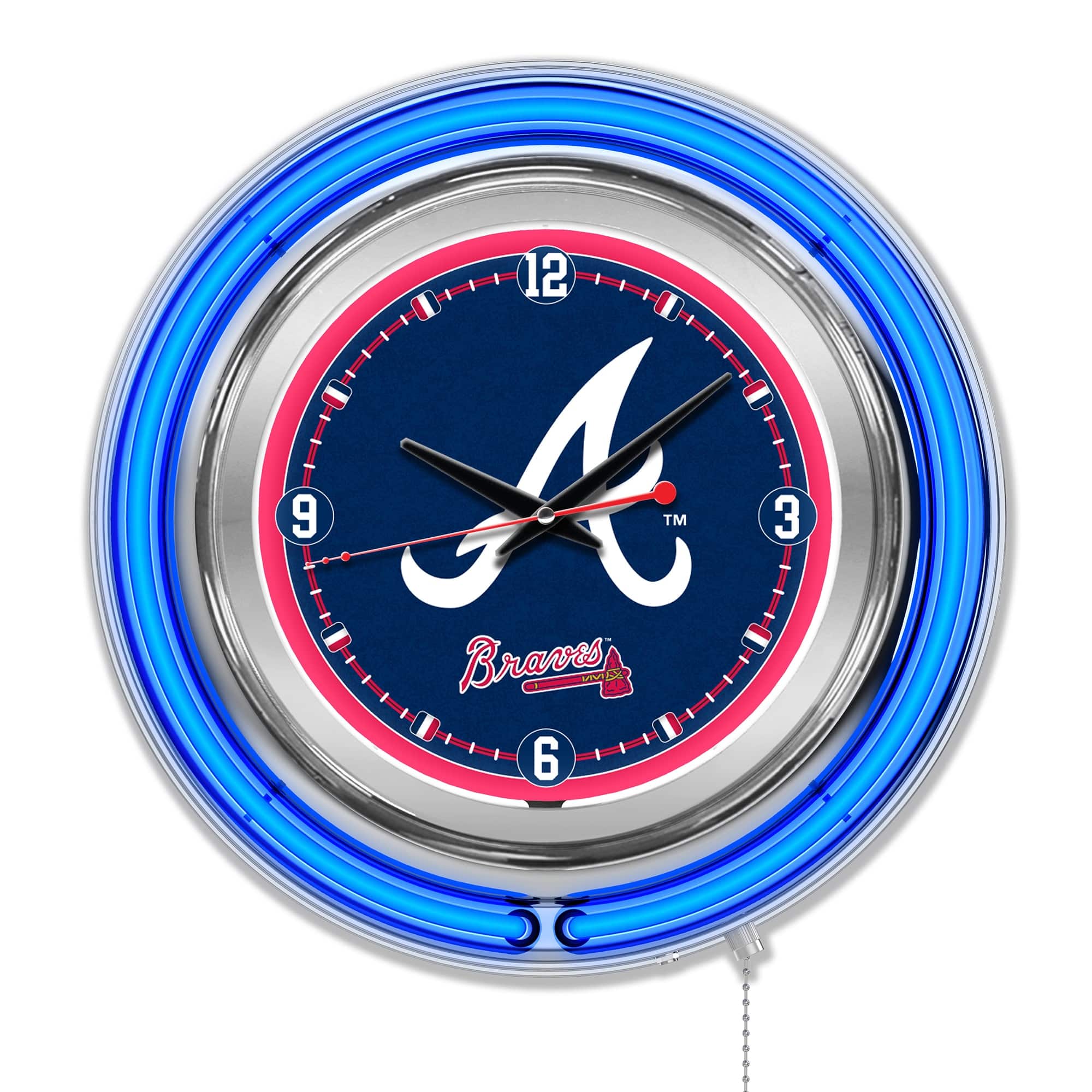 Holland Bar Stool Co. - Atlanta Braves Double-Walled Neon Clock - Multicolor