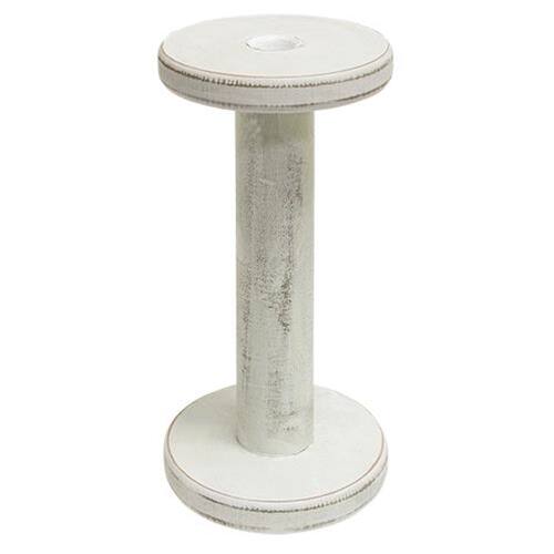 BreeBe - Farmhouse Spool Candle holder 9.5" - White