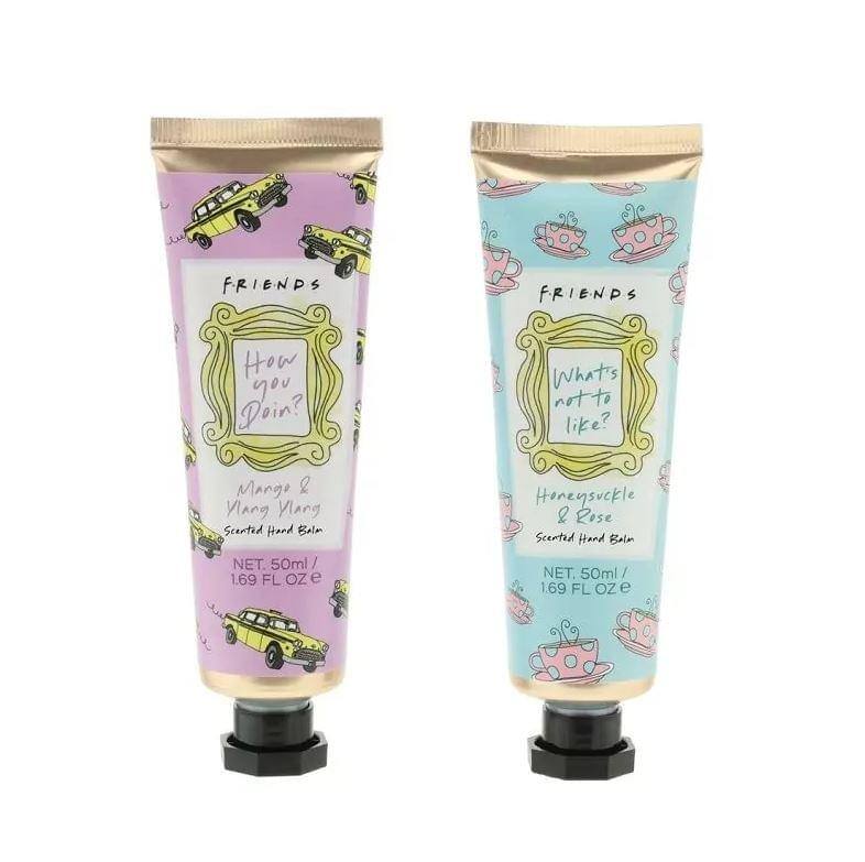 FRIENDS  
How you Doin?  
Mango & Ylang Ylang Scented Hand Balm  
NET. 50ml / 1.69 FL OZ  

FRIENDS  
What's not to like?  
Honeysuckle & Rose Scented Hand Balm  
NET. 50ml / 1.69 FL OZ