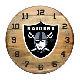 Imperial - Las Vegas Raiders Oak Barrel Clock - Multicolor