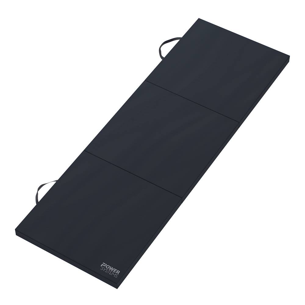 Alt View 2. Power Systems - Premium Gym Mat, Foldable Exercise Mat for Home Workouts (72 x 36 x 2 in) - Jet Black.