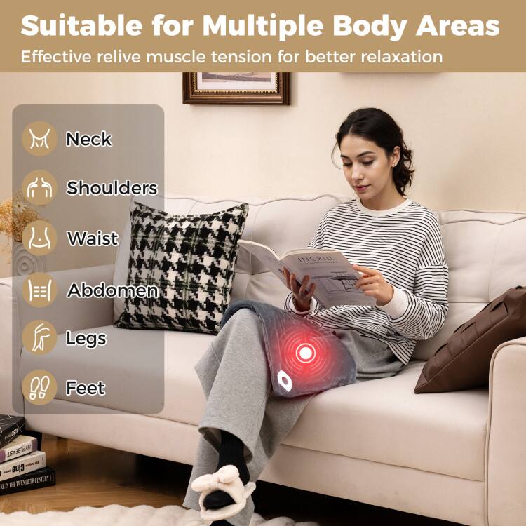 Suitable for Multiple Body Areas: Effective relief of muscle tension for better relaxation. Neck, Shoulders, Waist, Abdomen, Legs, Feet.
