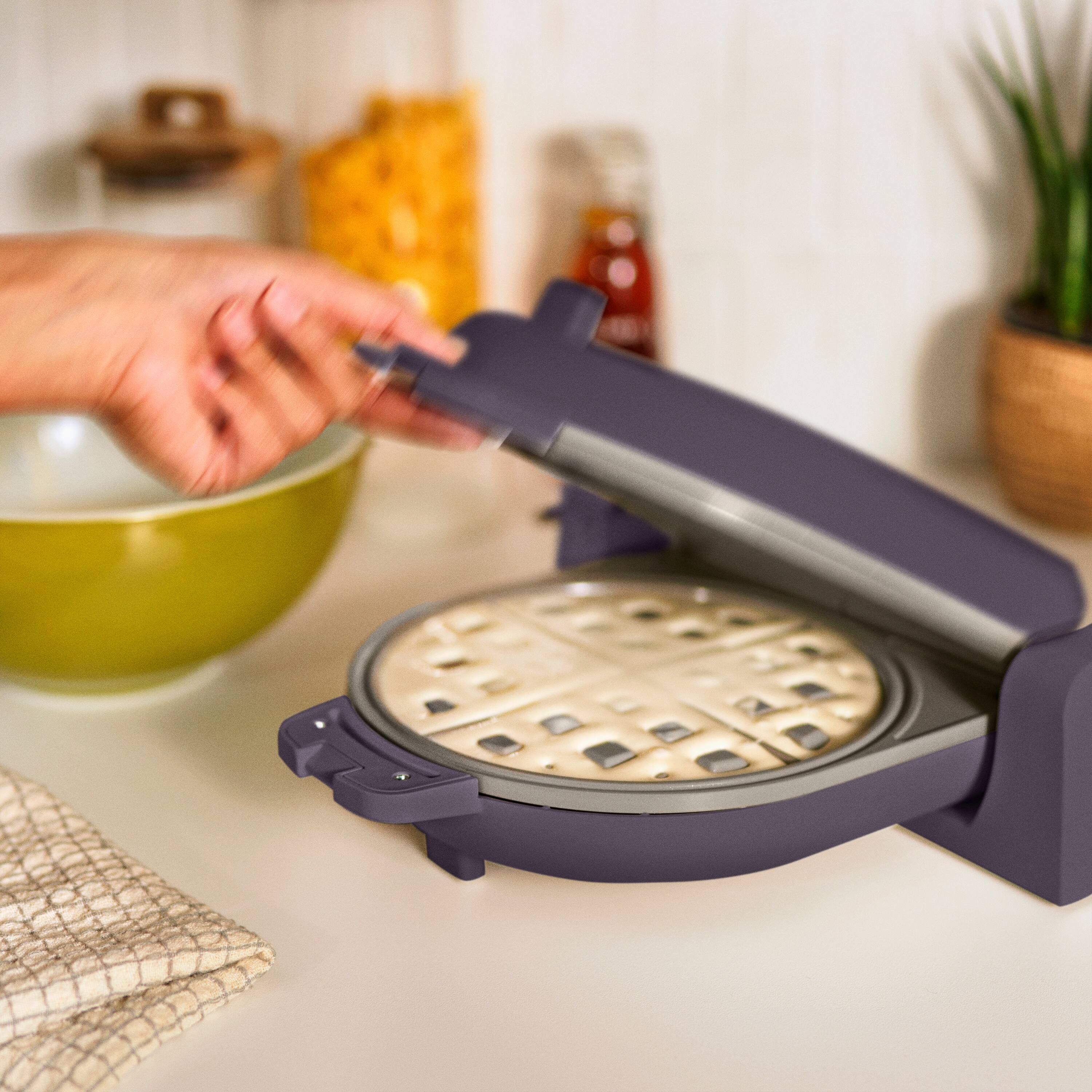 Alt View 8. Bella - Fits-anywhere Kitchenware: Flip & Store Belgian Waffle Maker - Plum.