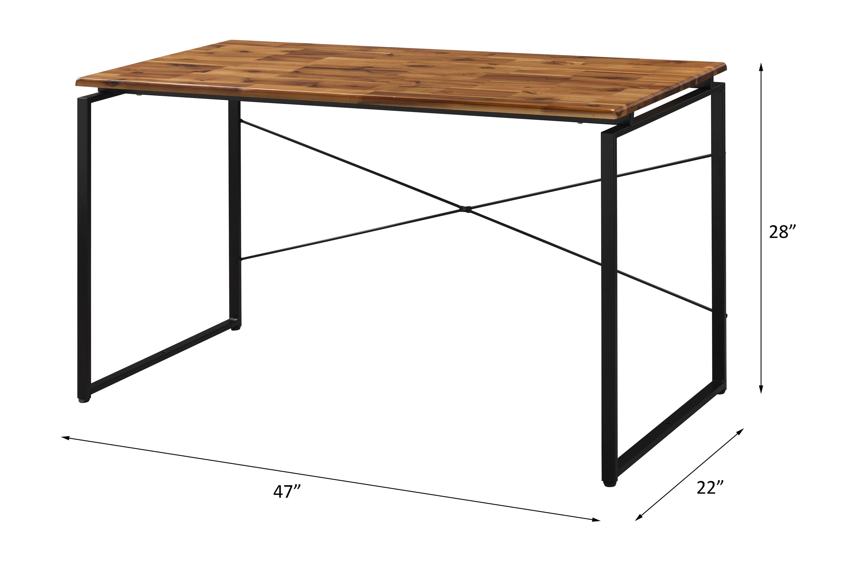 The dimensions of the table are:

- Length: 47"
- Width: 22"
- Height: 28"