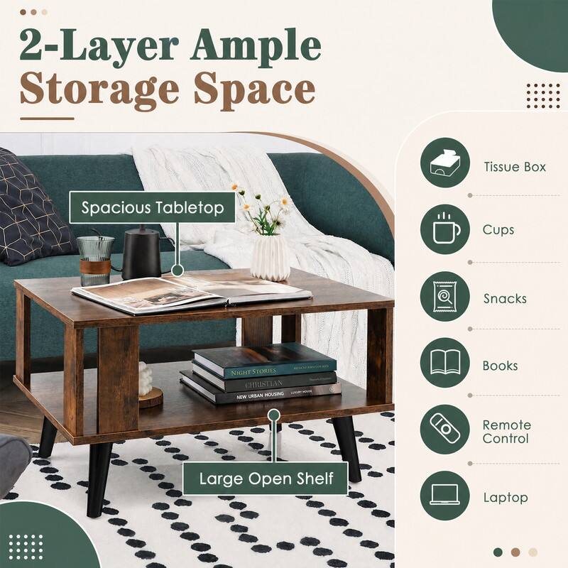 2-Layer Ample Storage Space

Spacious Tabletop

Large Open Shelf

Tissue Box

Cups

Snacks

Books

Remote Control

Laptop