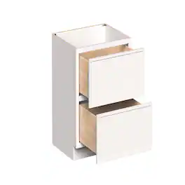 Boyel Living - 30-in W x 34.5-in H x 24-in D Slim Shaker RTA Kitchen 2-Drawer Base Cabinet with Soft-Close Drawers - Snow White
