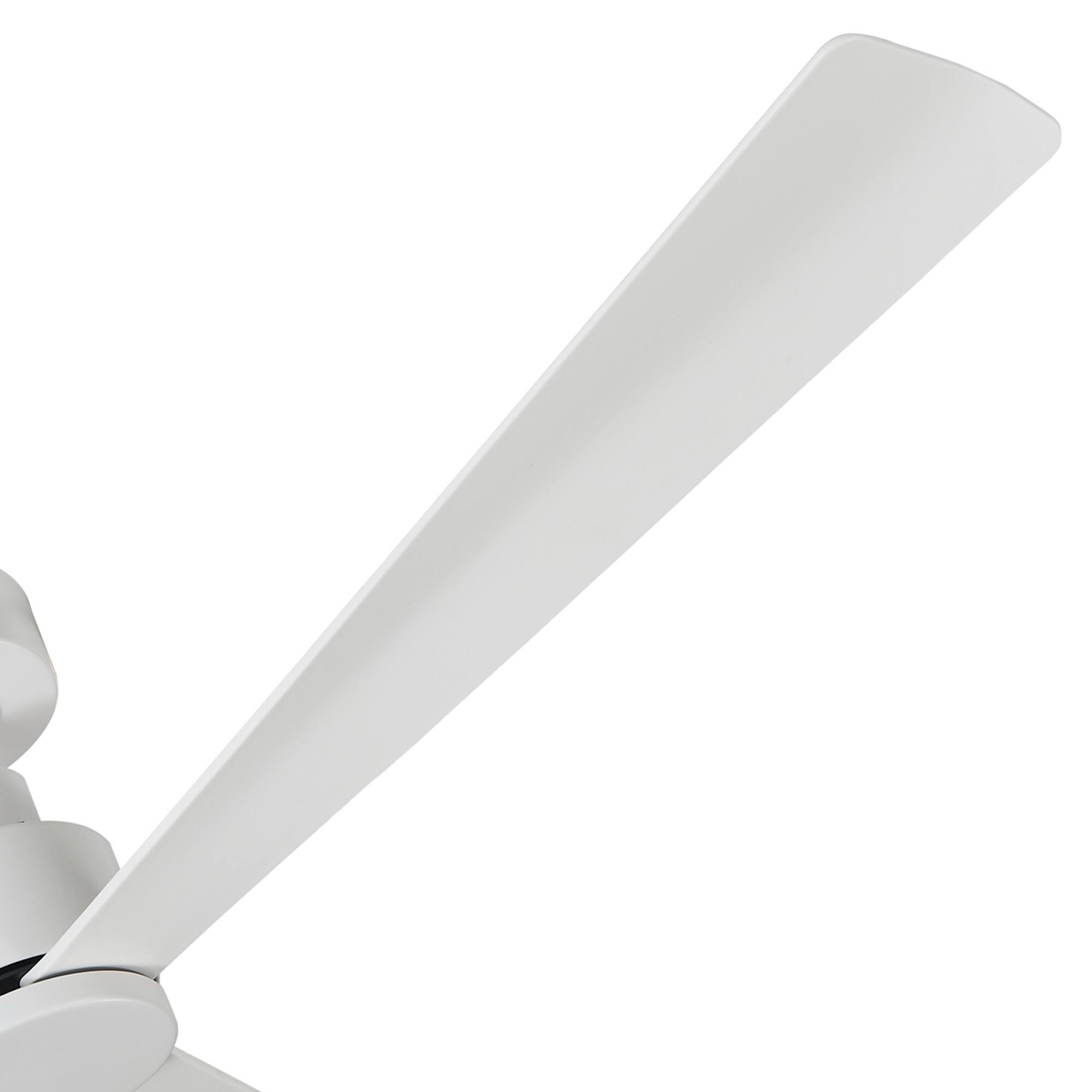 Alt View 6. Parrot Uncle - 52" Modern 3-Blade Ceiling Fan with Reversible DC Motor, 6-Speed, Remote Control, No Light - White.