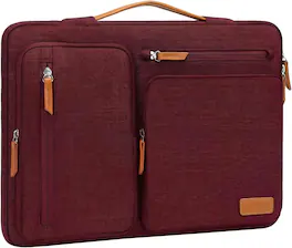 mosiso - 360 Protective Laptop Handbag Sleeve 13-13.3 inch for MacBook Air/Pro 13 / Pro 14 HP Dell Acer ASUS - Wine Red