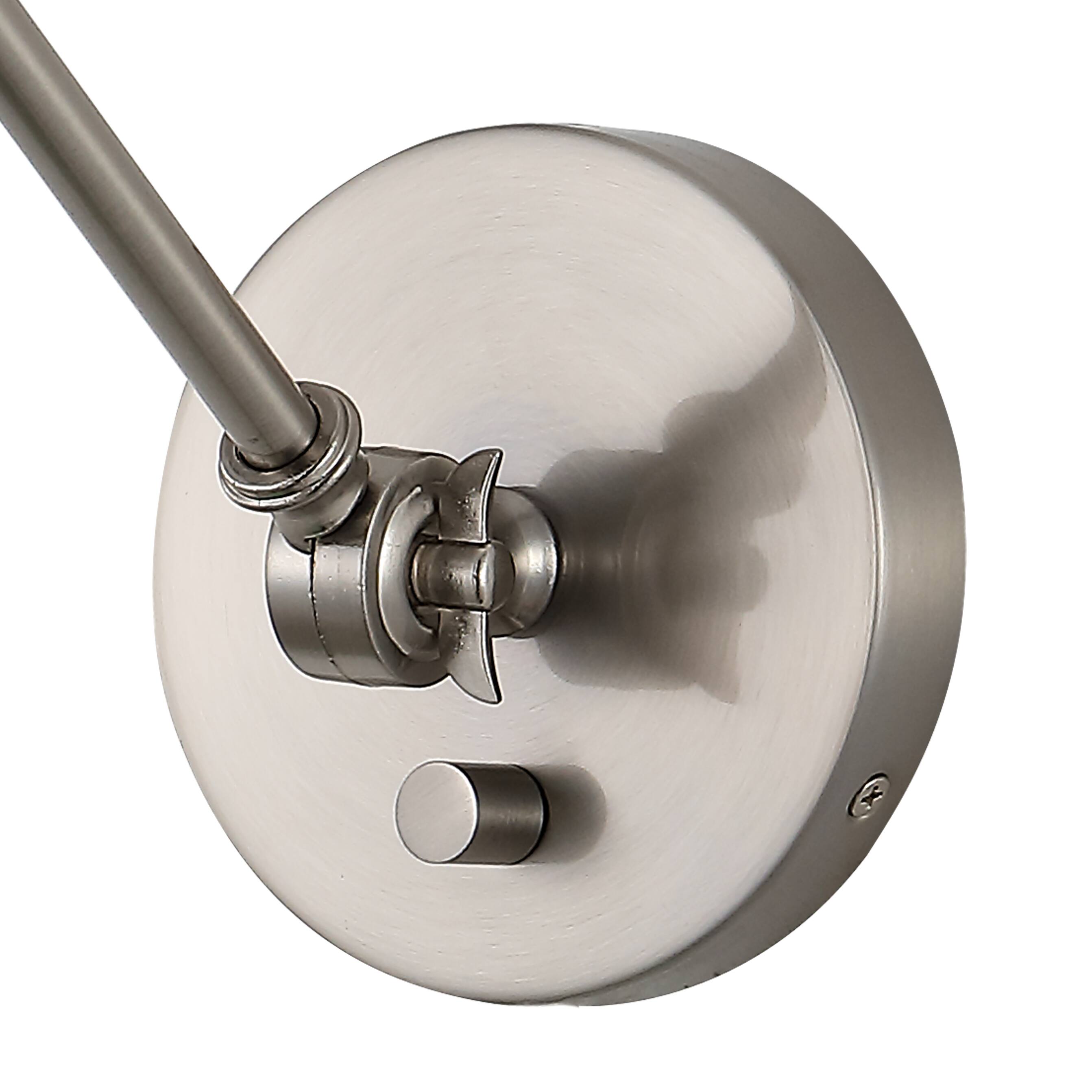 Alt View 4. Jonathan Y - Cowie 8" Iron/Glass Adjustable LED Wall Sconce, Nickel - Nickel.
