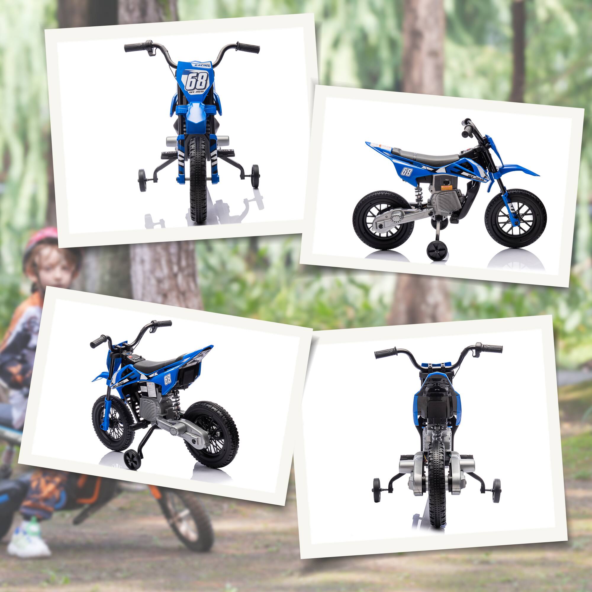 Alt View 5. Qaba - Kids Dirt Bike with Twist Throttle, 12V Electric Motorcycle, Electric Bike for Toddler with Wheels, Rear Suspension.