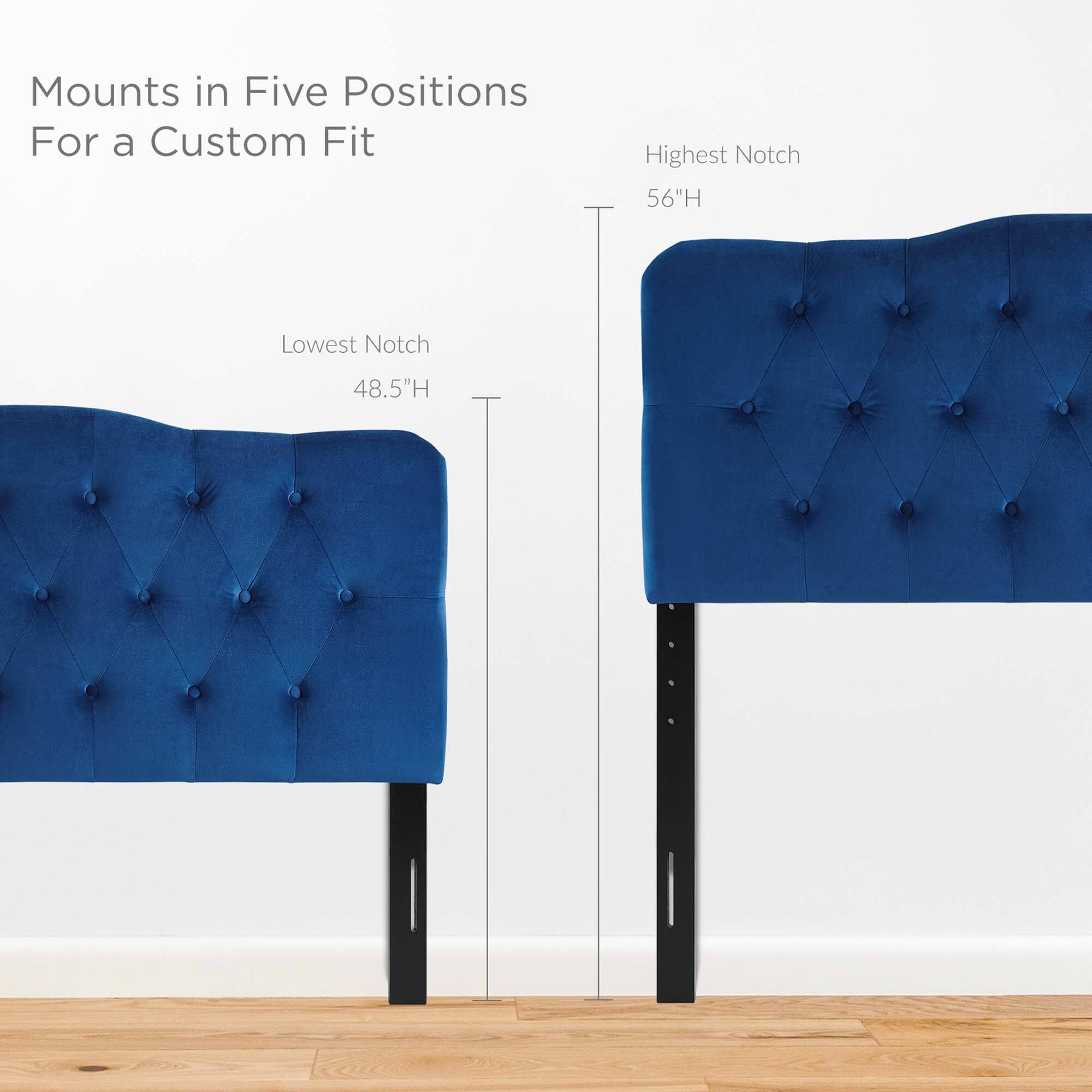 Mounts in Five Positions  
For a Custom Fit  

Highest Notch  
56"H  

Lowest Notch  
48.5"H