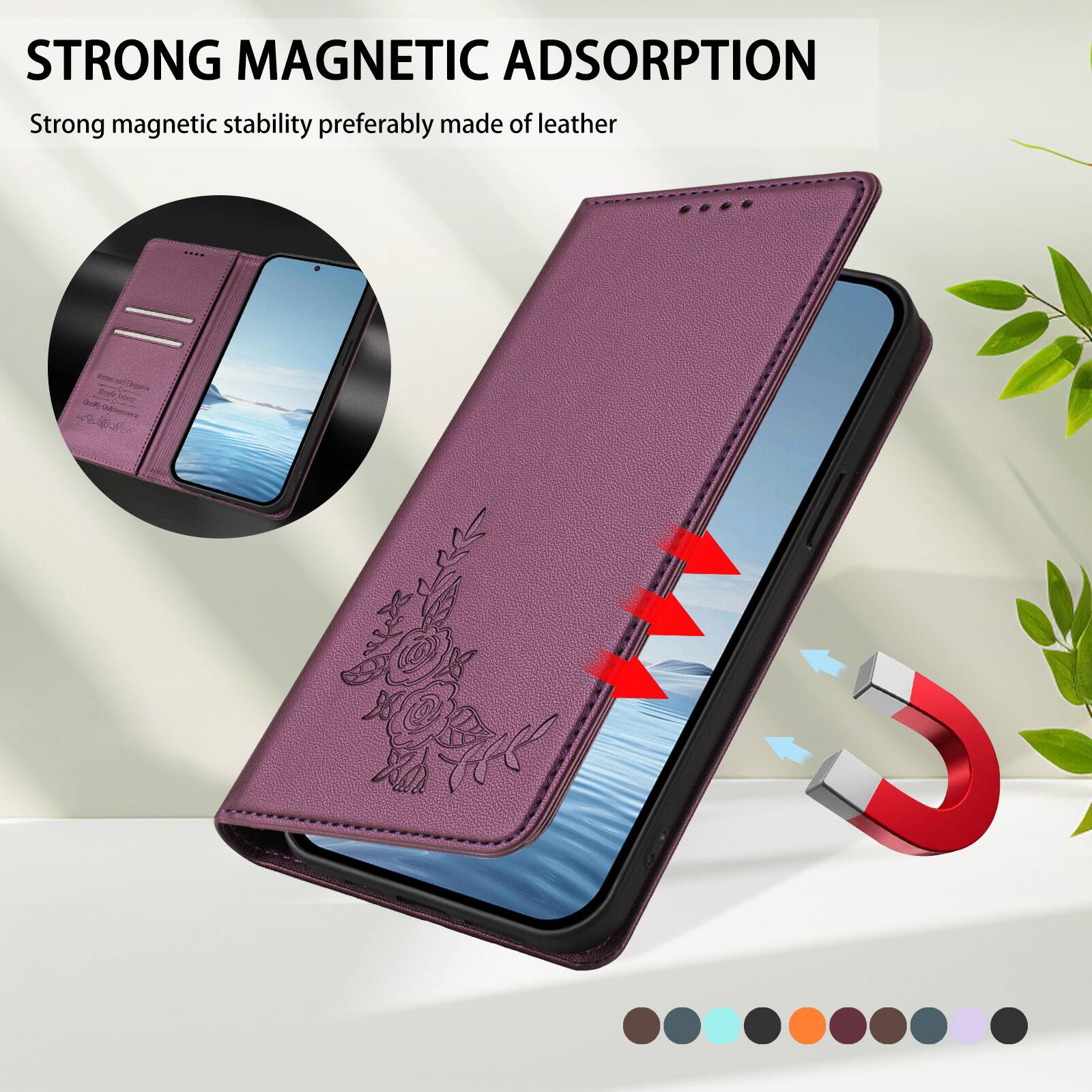 STRONG MAGNETIC ADSORPTION  
Strong magnetic stability preferably made of leather
