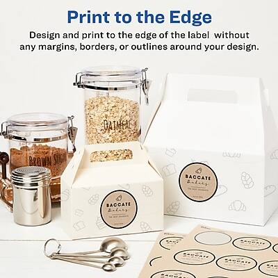 Print to the Edge  
Design and print to the edge of the label without any margins, borders, or outlines around your design.