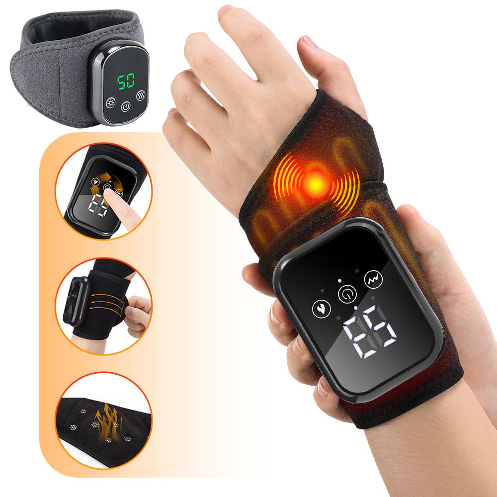 PRIMEPLUS - Heated & Vibrating Wrist Support Brace with 3 Heat Levels (48°C/53°C/58°C), 3 Vibration Modes, 15-Min Auto Shutoff - Black price history on PriceWatchPro