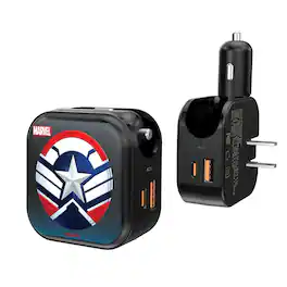 Keyscaper - Marvel Grid 2 in 1 USB A/C Charger - Sam Wilson Captain America