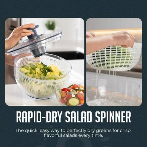 RAPID-DRY SALAD SPINNER

The quick, easy way to perfectly dry greens for crisp, flavorful salads every time.