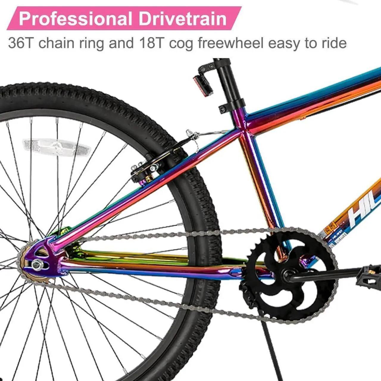 Professional Drivetrain  
36T chain ring and 18T cog freewheel easy to ride