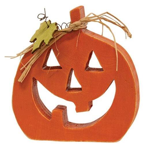 Back. BreeBe - 3/Set Cutout Jack O Lantern Chunky Sitters - Orange.