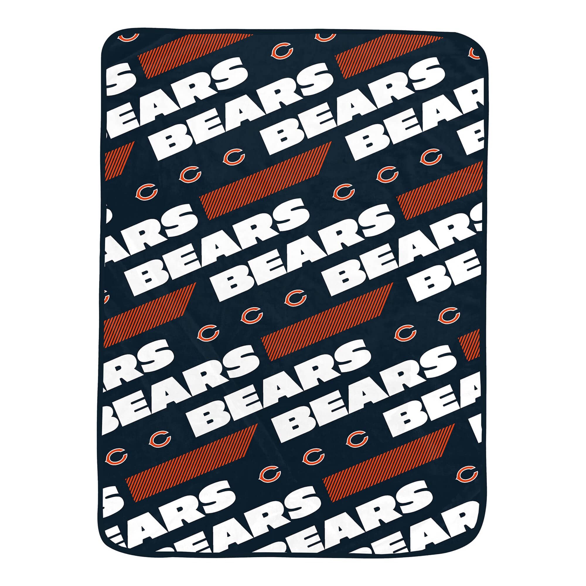 Pegasus - Chicago Bears 60" x 72" Slanted Half-Stripe Wordmark Ultra Soft Blanket - Multicolor