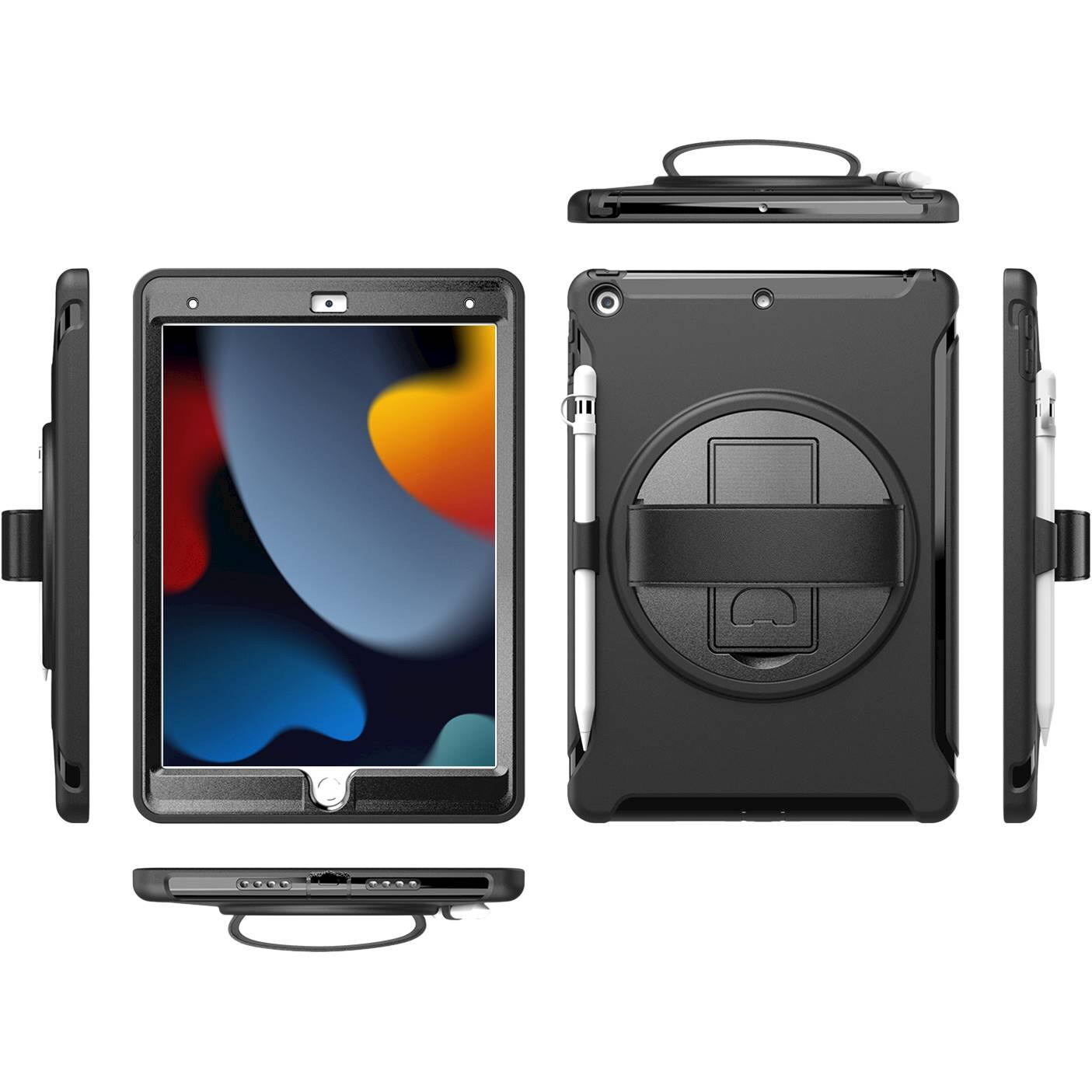 Alt View 12. SaharaCase - Protection Hand Strap Series Case for Apple iPad 10.2 (8th Generation 2020 and 9th Generation 2021) - Black.