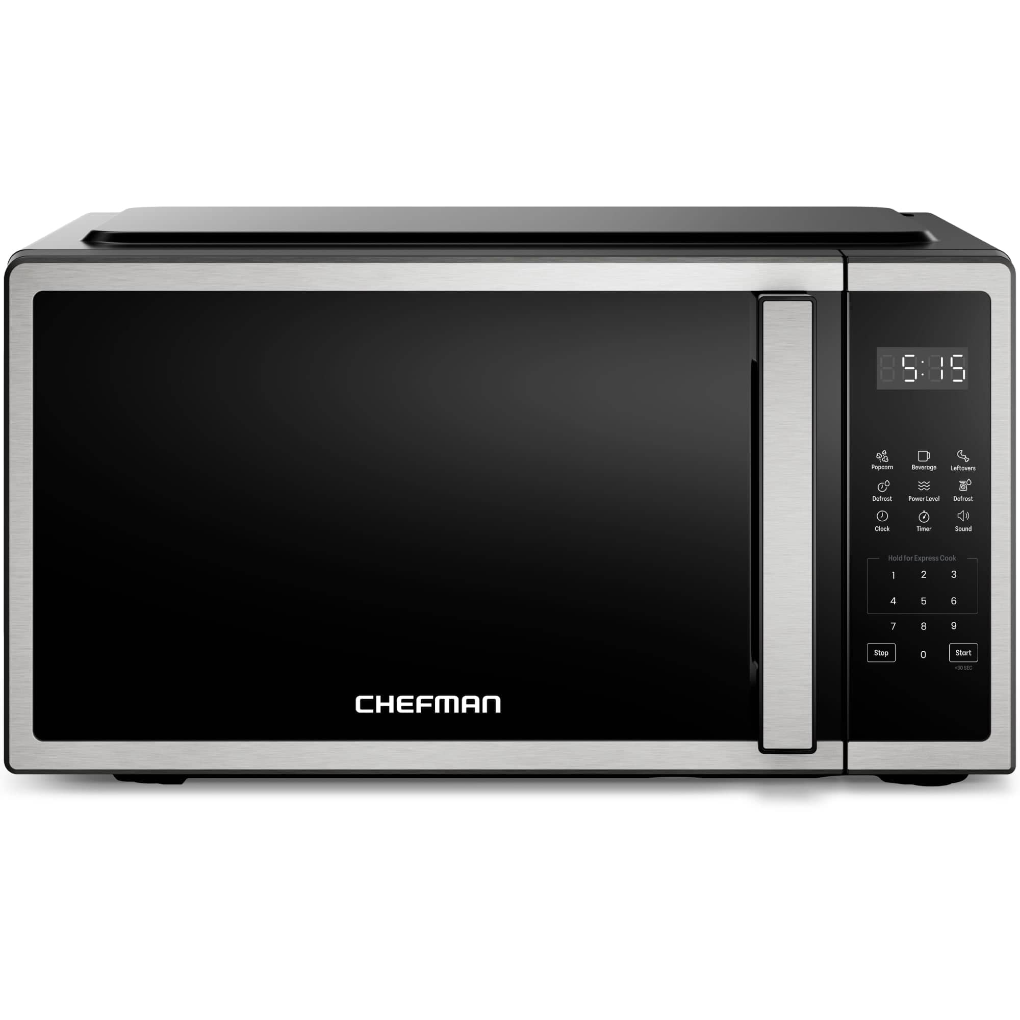 Chefman - Countertop Microwave Oven 0.7 Cu. Ft., 700W, 3 Presets, & 10 Power Levels – - Stainless Steel