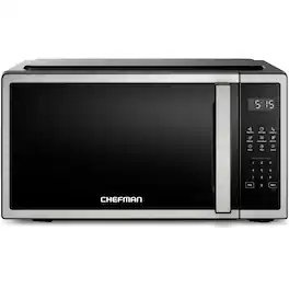 Chefman - Countertop Microwave Oven 0.7 Cu. Ft., 700W, 3 Presets, & 10 Power Levels – - Stainless Steel