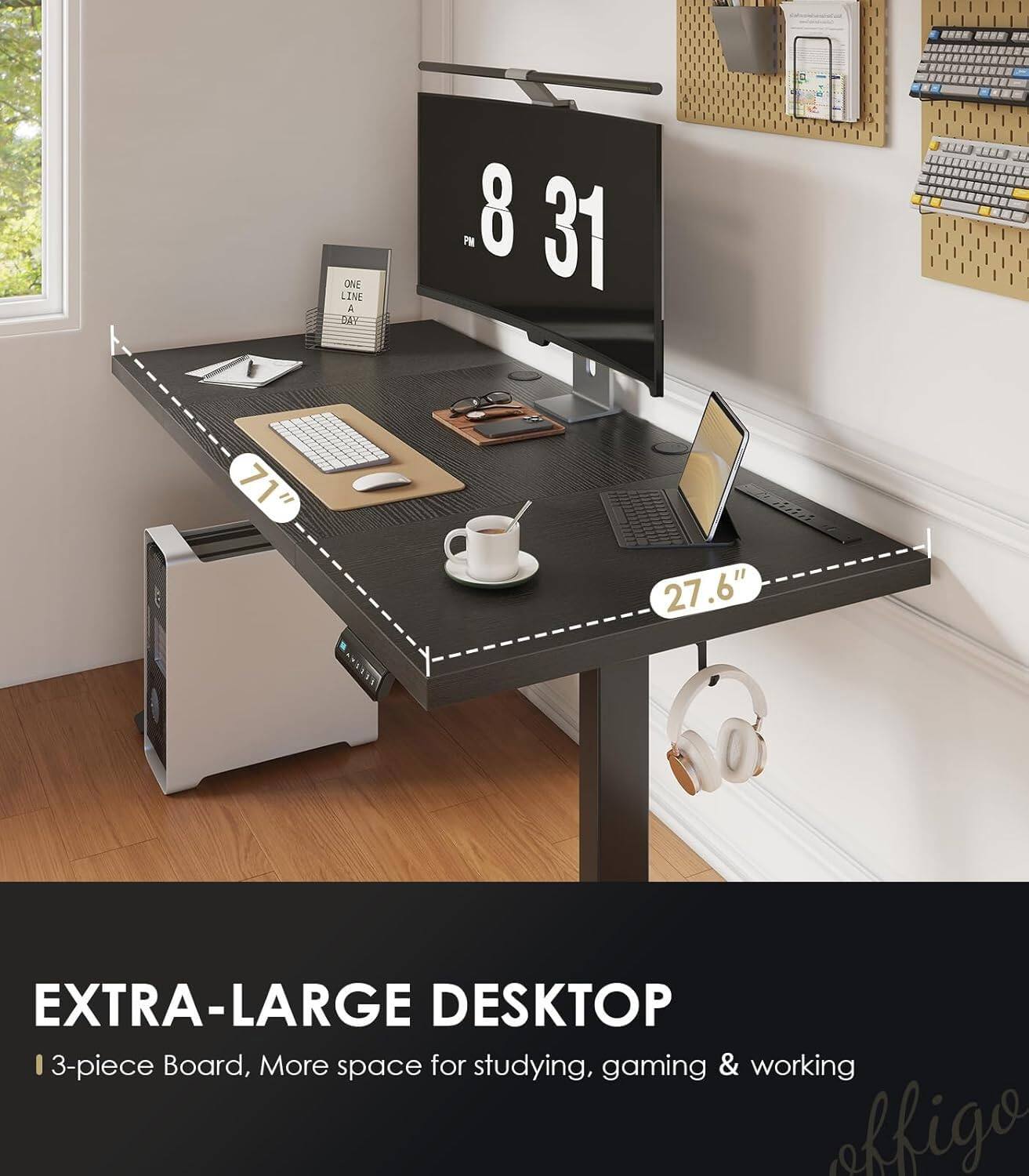 ONE LINE A DAY PM 8 31 71 27.6" EXTRA-LARGE DESKTOP 3-piece Board, More space for studying, gaming & working
