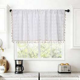 Unique Bargains - Curtain Valances, 18"x52" Semi Sheer Rod Pocket for Small Windows Living/Bed/Bath/Kitchen, Set of 1 Panel - White