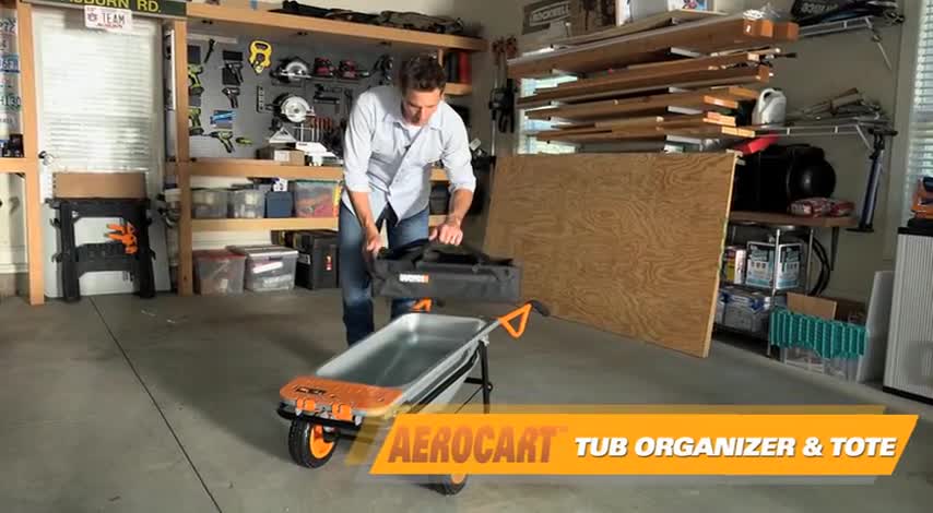 Overview of WA0234 Aerocart Wheelbarrow Adjustable Tub Organizer video 0 minutes 50 seconds