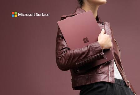 Burgundy Microsoft Surface laptops