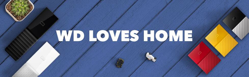 W D loves home. External hard drives, portable hard drives.