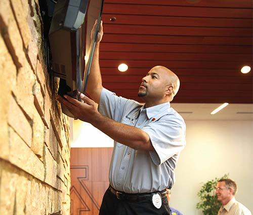 Installed TVs with digital signage