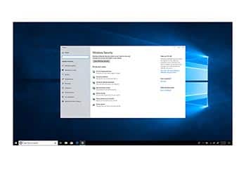 Screen showing Windows 10 settings