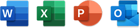 Microsoft Word, Excel, PowerPoint and Outlook