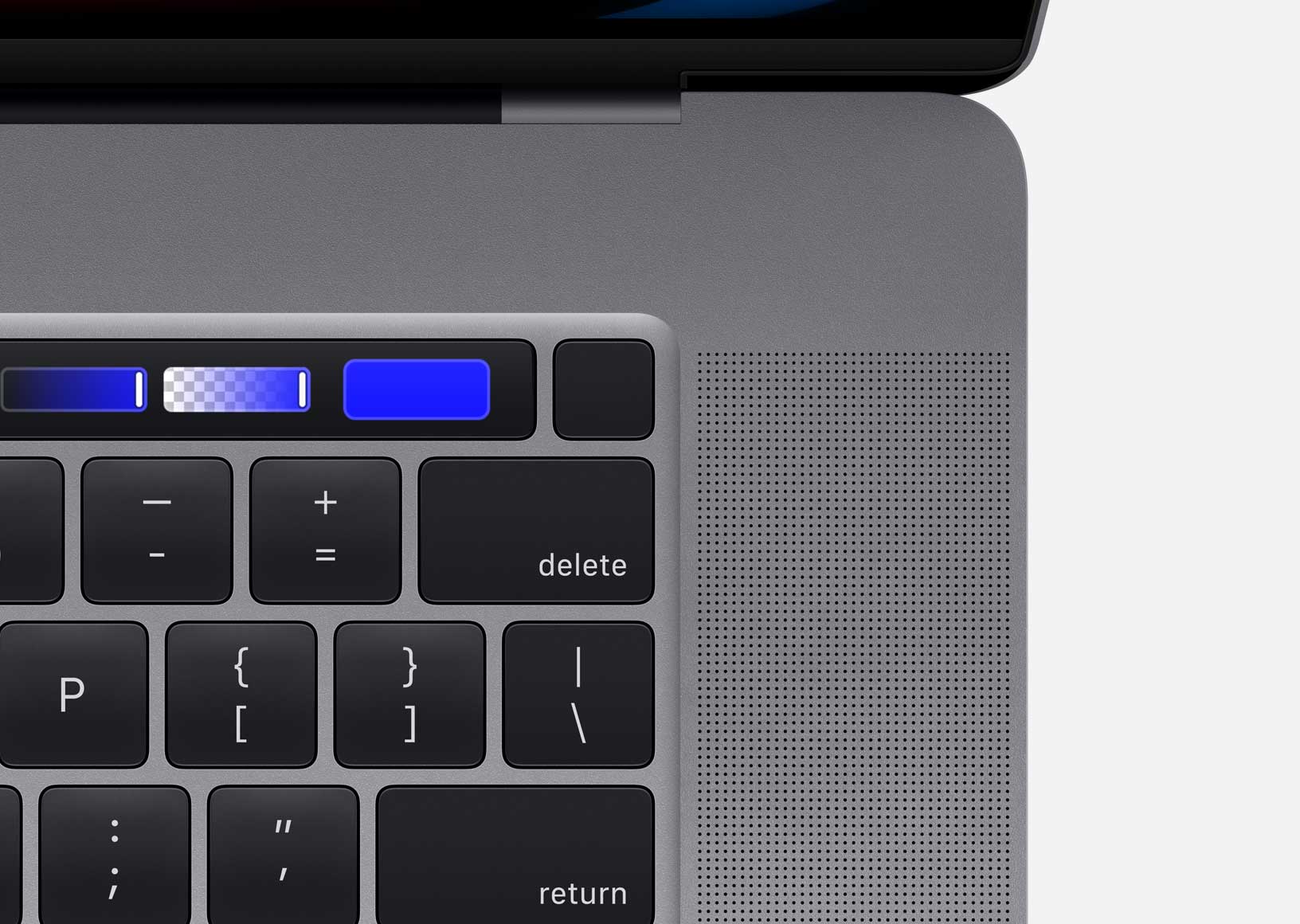 Speakers next to keyboard