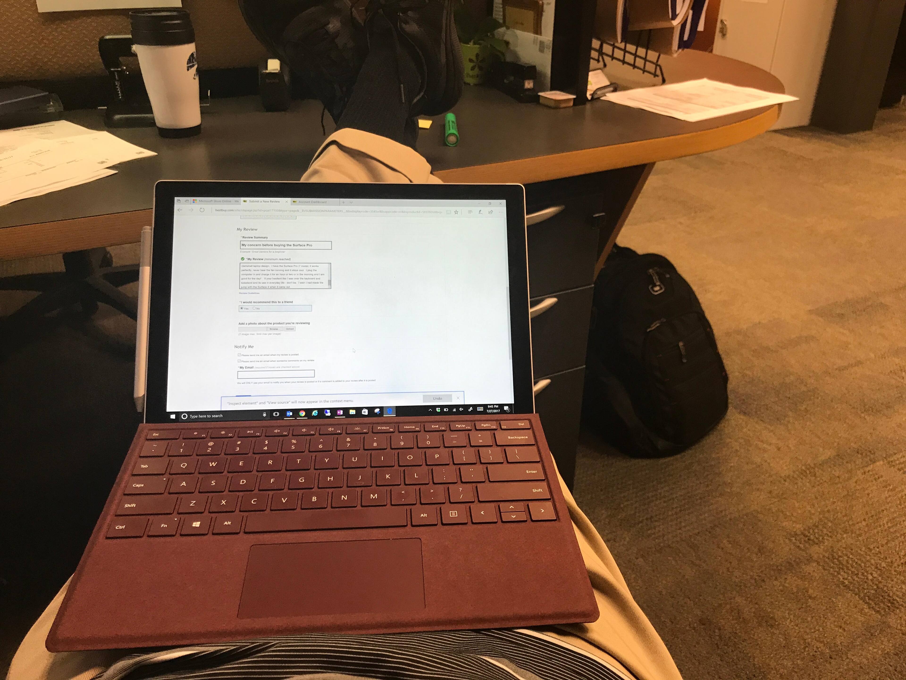 Typing this review, click to load a larger version