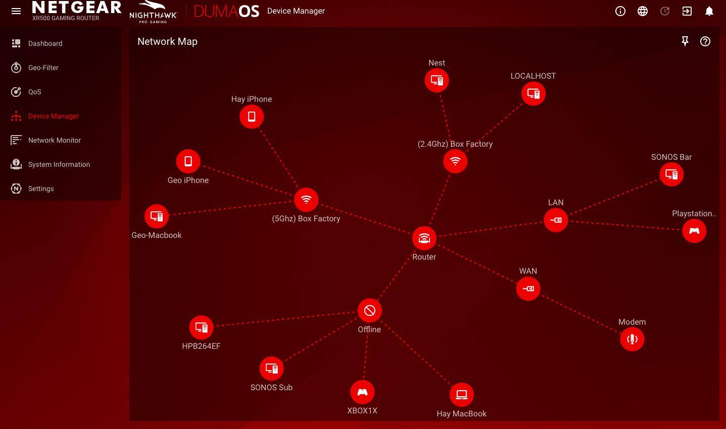 A snapshot of how DUMA OS shows you what devices are connected., click to load a larger version