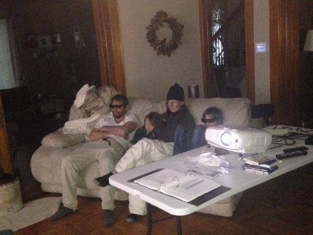 Watching 3D with and without glasses, click to load a larger version