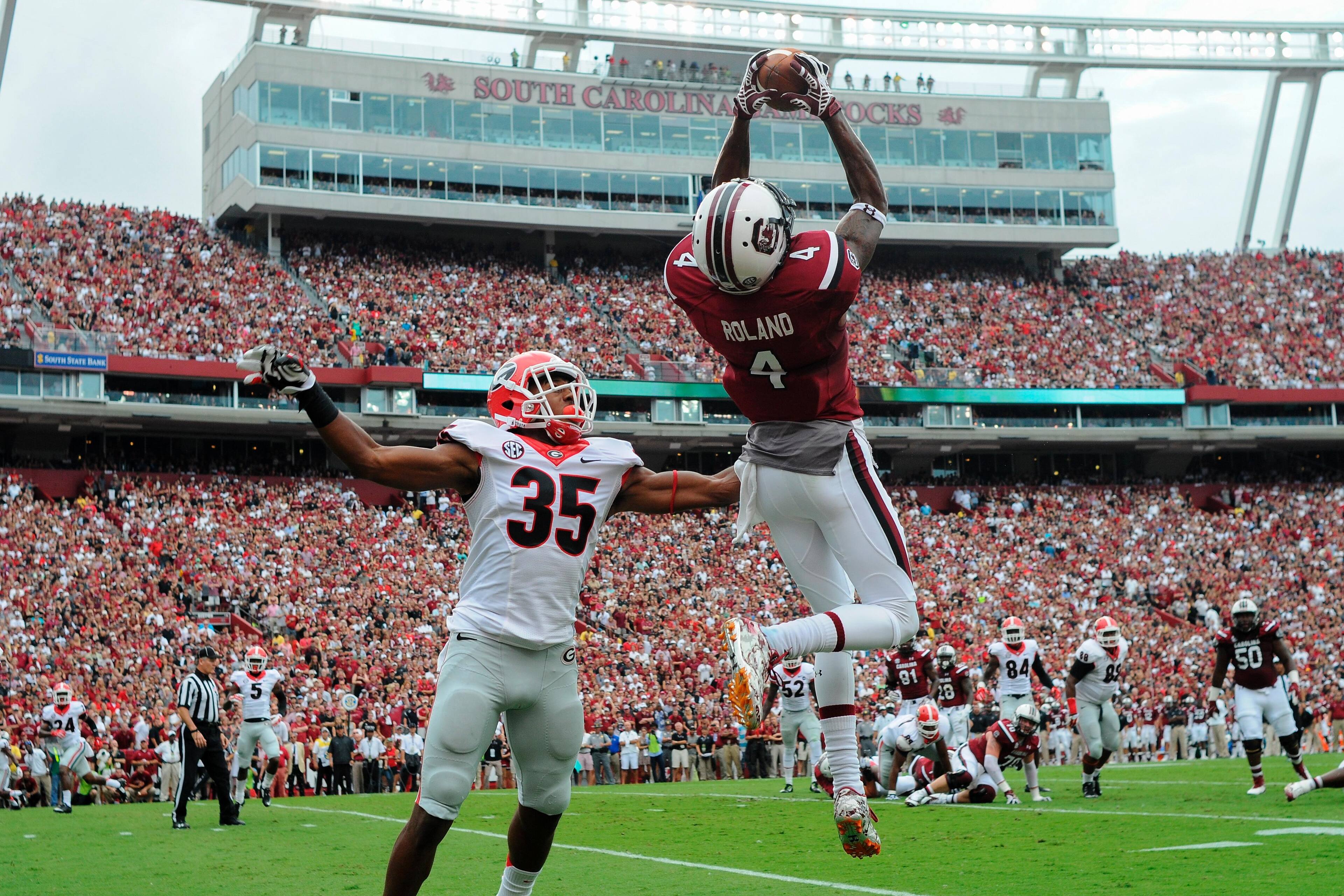 Gamecocks score TD against Georgia., click to load a larger version