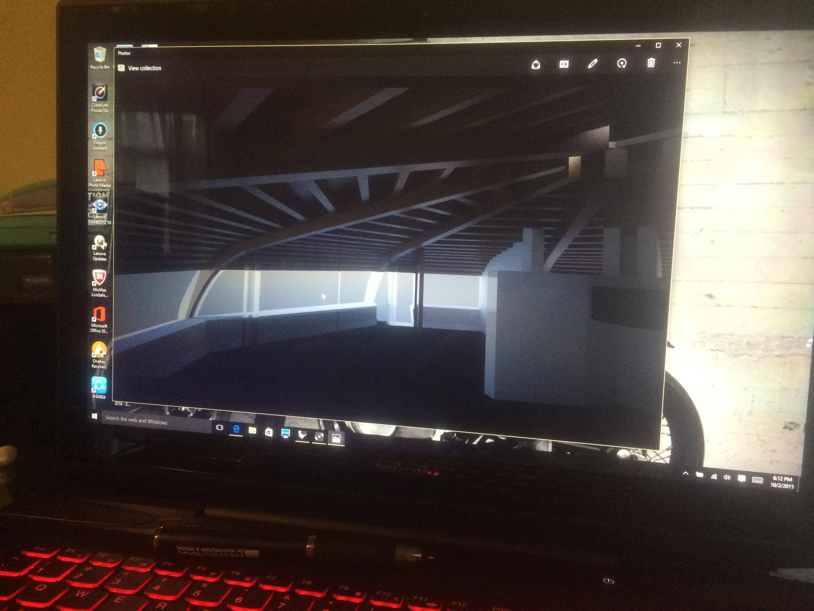 Interior render of the a hemisphere, click to load a larger version