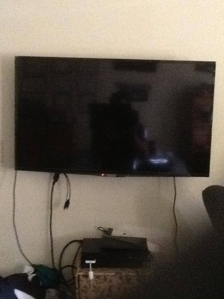 The TV, mounted, click to load a larger version