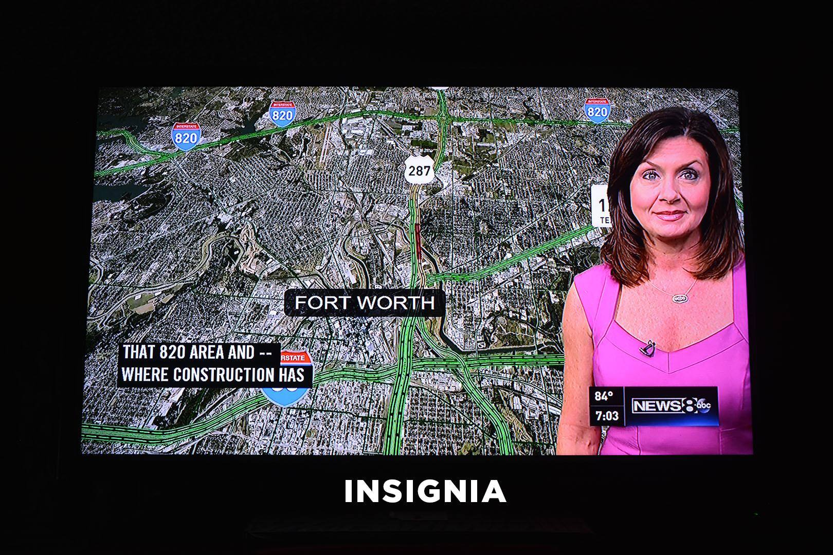 Image on an Insignia TV, the screen has plenty of space near the edges., click to load a larger version