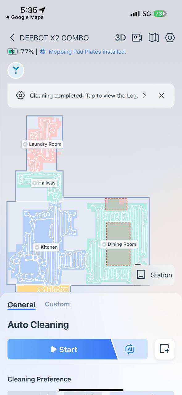 Cleaning log, click to load a larger version