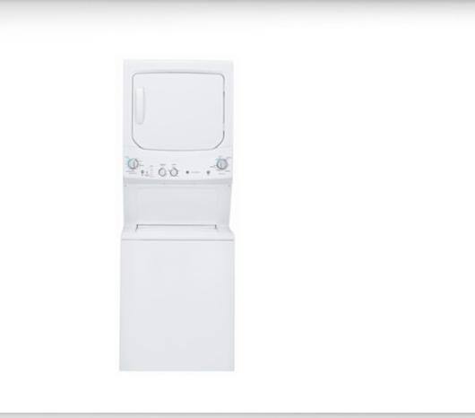 GE - Unitized Spacemaker 3.2 Cu. Ft. 11-Cycle Washer and 5.9 Cu. Ft. 4-Cycle Dryer Gas Laundry Center - White, click to load a larger version