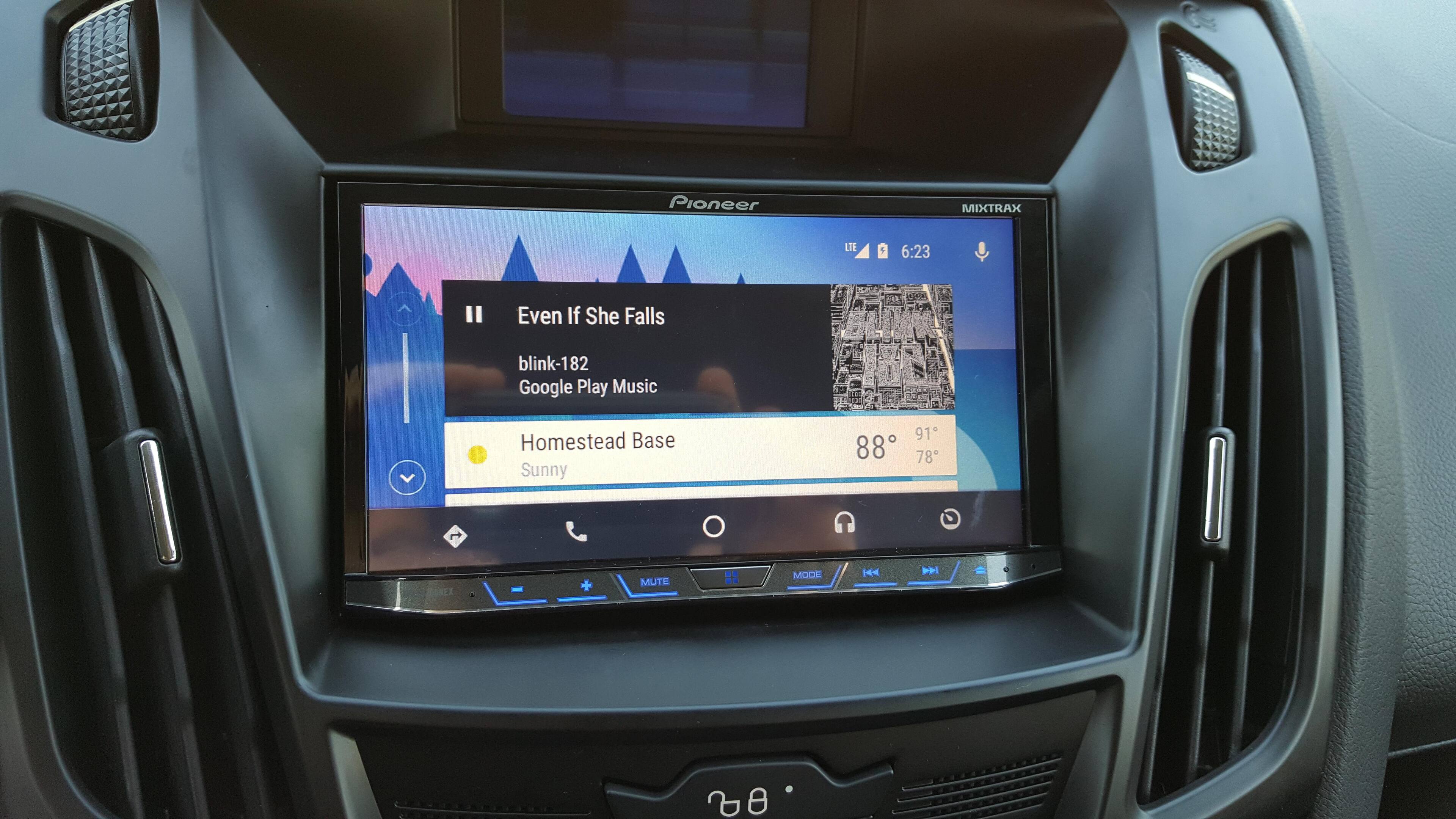 Android Auto mode., click to load a larger version