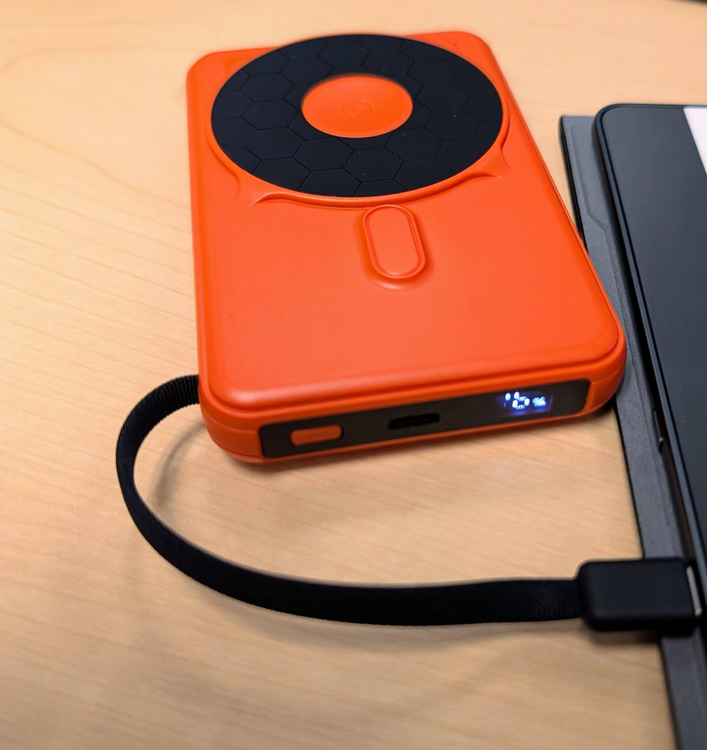 Charging via wire, click to load a larger version