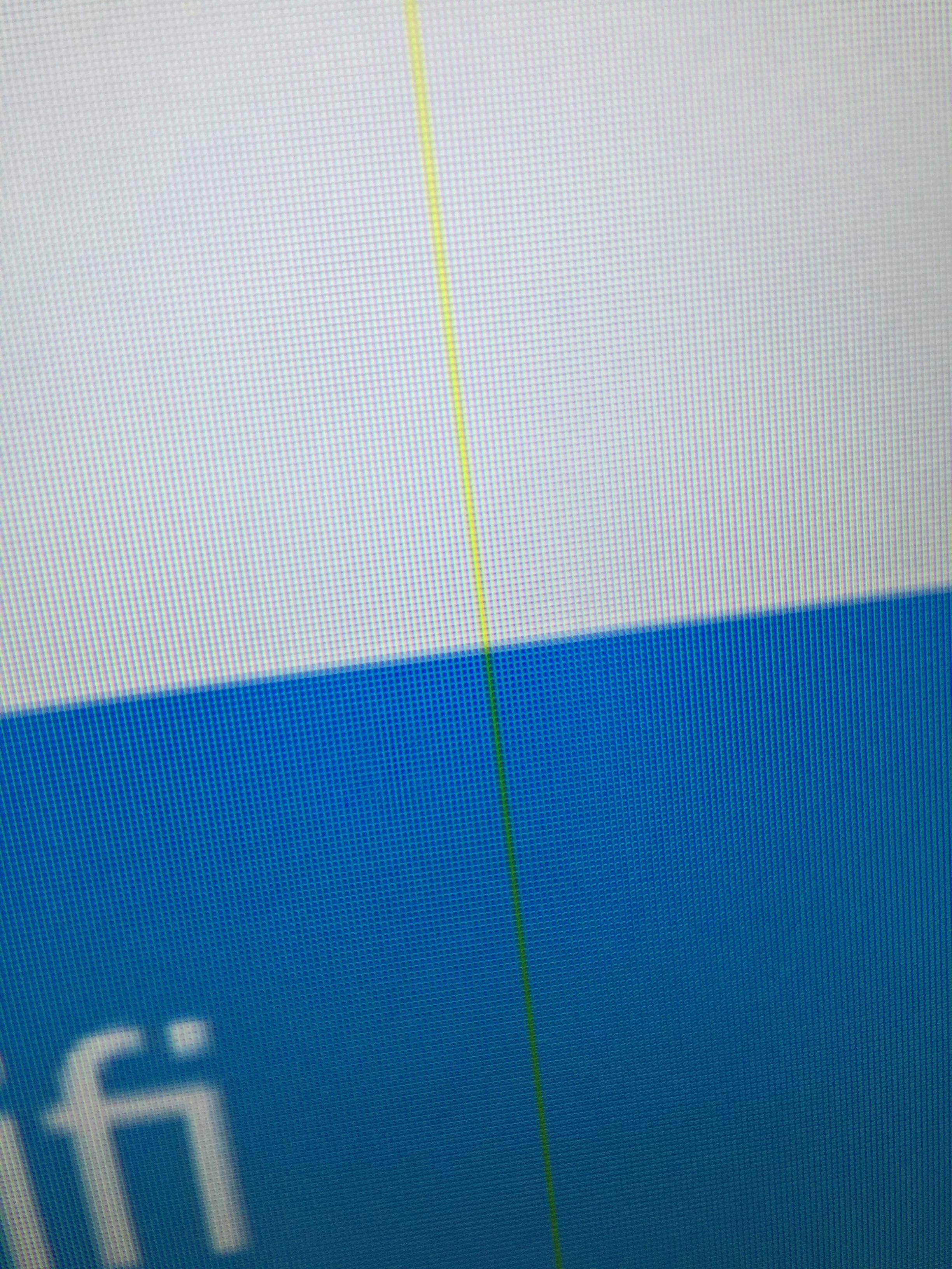 First tv defective, line of yellow pixels, click to load a larger version